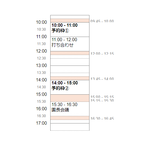 前後空き時間のイメージ図